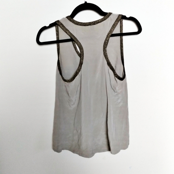 Joie Gray 100% Silk Pocket Tank Top Size Small - Picture 2 of 8